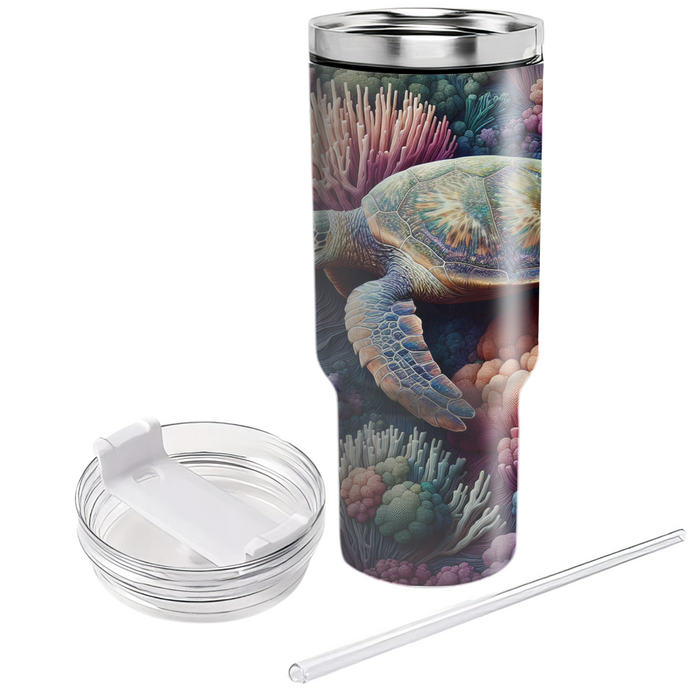 Artistic Turtle Voyage  Personalized Tumblers