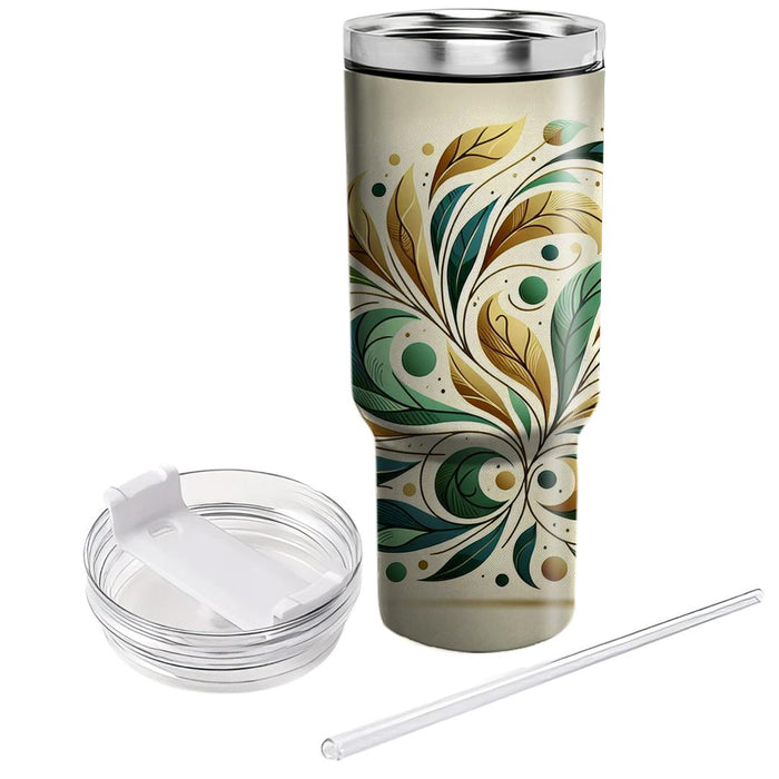 Whimsical Leaf Motif  Insulated Tumblers