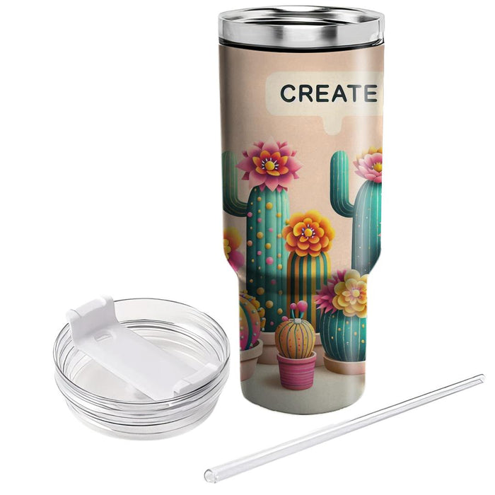 Whimsical Cacti Blooms  Decorative Tumblers