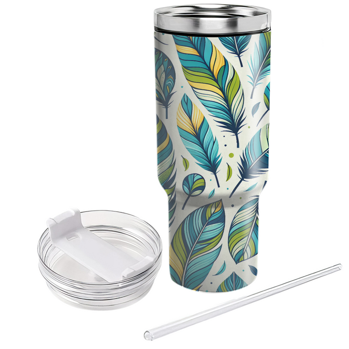 Vivid Feather Motifs  Unique Tumblers