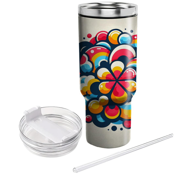 Vibrant Tie-dye Circles  Personalized Tumblers