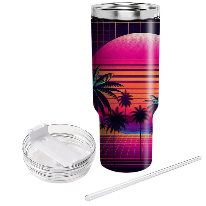 Retro Futuristic Palms  Tumblers With Lids