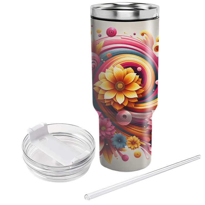 Bright Floral Whirlwind  Travel Tumblers