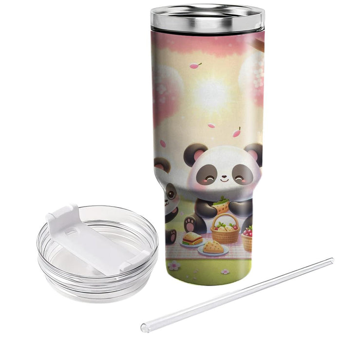 Whimsical Panda Picnic  Travel Tumblers