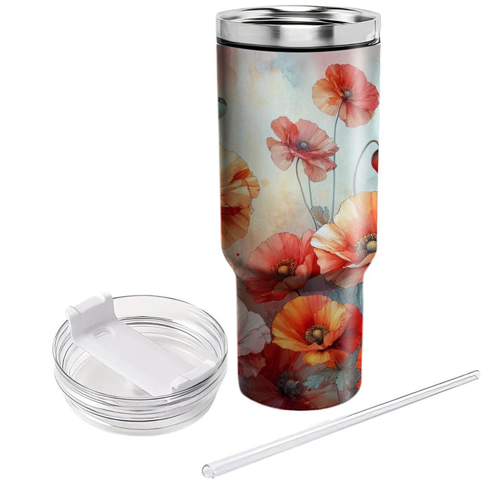 Watercolor Poppy  Tumblers For Gifts