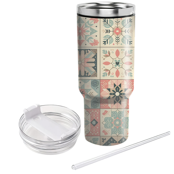 Vintage Quilt Pattern  Decorative Tumblers