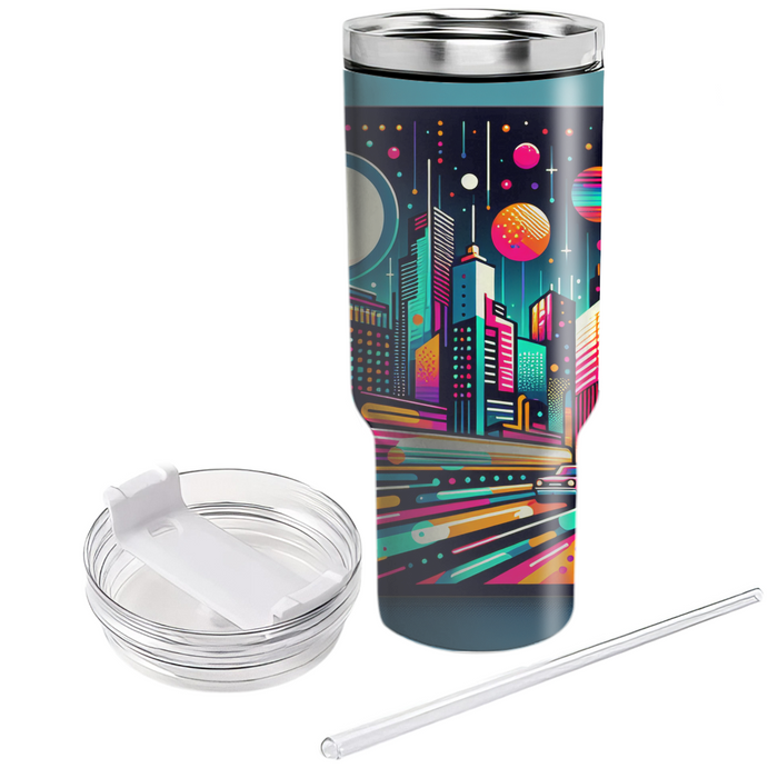 Vibrant Neon Art Print Custom Tumblers