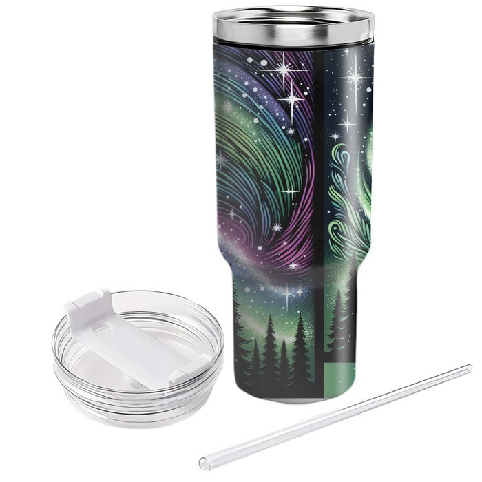 Winter Aurora Borealis  Personalized Tumblers