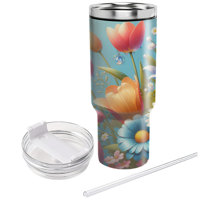 Spring Rain And Blooms  Personalized Tumblers