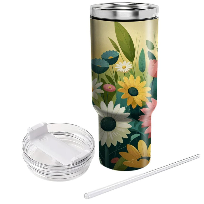 Sunny Floral Bouquet  Tumbler Cups