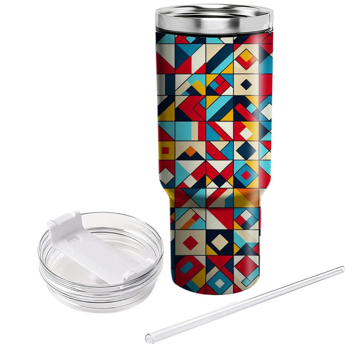 Vibrant Geometric Mosaic  Custom Tumblers