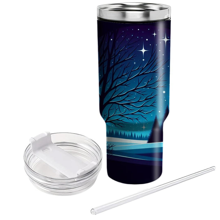 Winter Night Starry Sky  Custom Tumblers