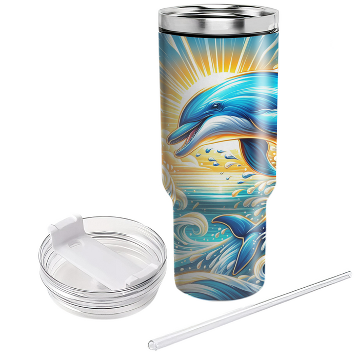 Energetic Dolphin Splash  Tumblers With Lids