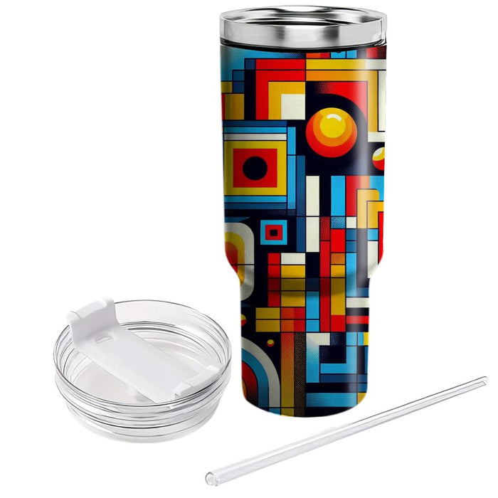 Artistic Retro Squares  Decorative Tumblers