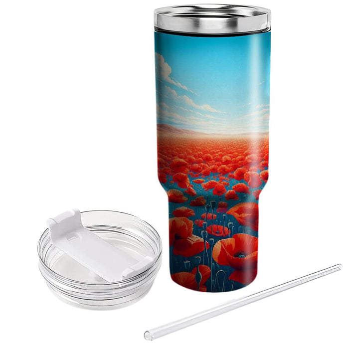 Vibrant Poppy Field  Unique Tumblers