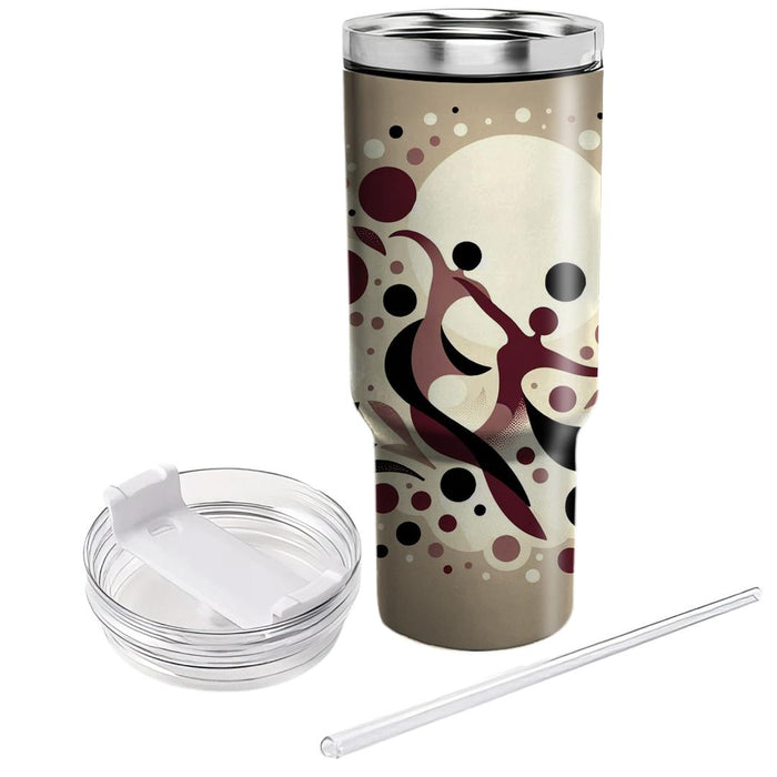 Vintage Dot Elegance  Travel Tumblers