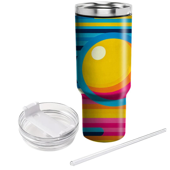 Funky Retro Stripes  Tumbler Cups