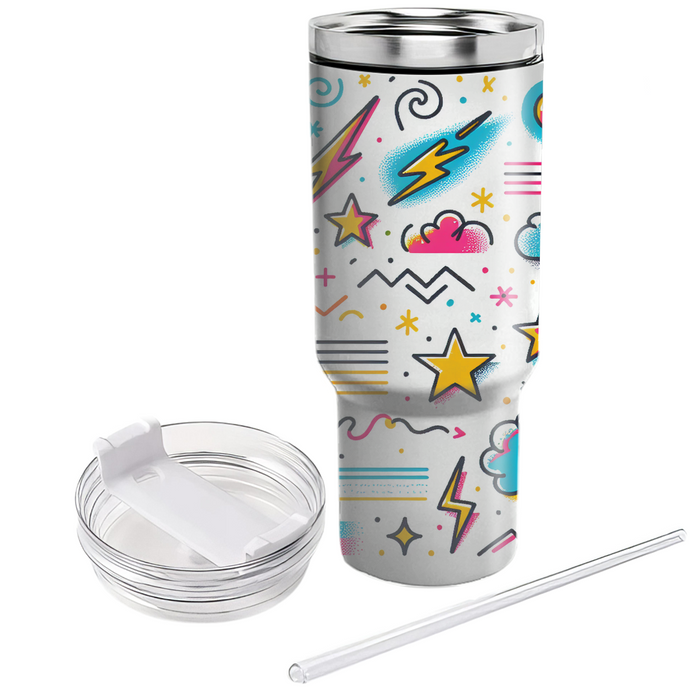 Retro Doodle  Personalized Tumblers