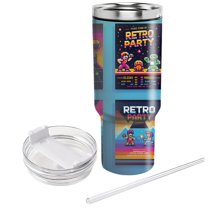 Pixel Art Party Invitation Cards Custom Tumblers