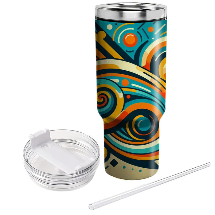 Retro Geometric Spirals  Tumbler Cups