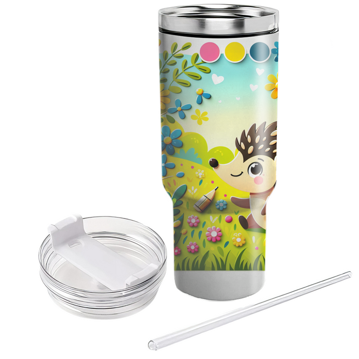 Playful Hedgehog Adventure  Tumblers With Lids