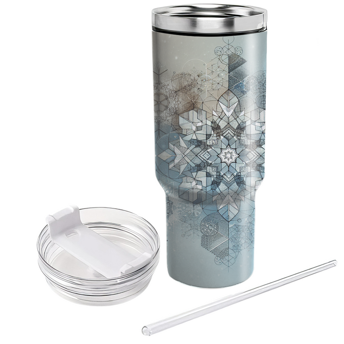 Winter Crystal Snowflakes  Personalized Tumblers