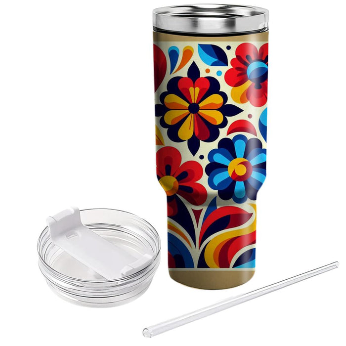 Retro Groovy Flowers  Custom Tumblers