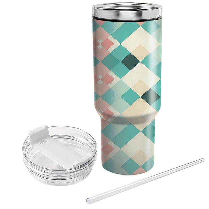 Retro Diamond Checker  Insulated Tumblers