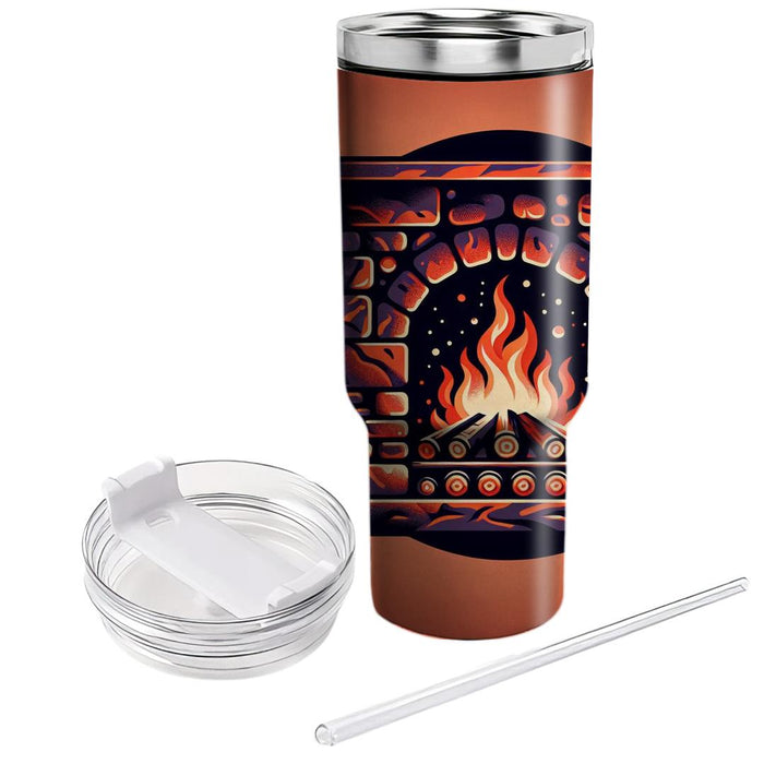 Winter Fireplace Glow  Insulated Tumblers