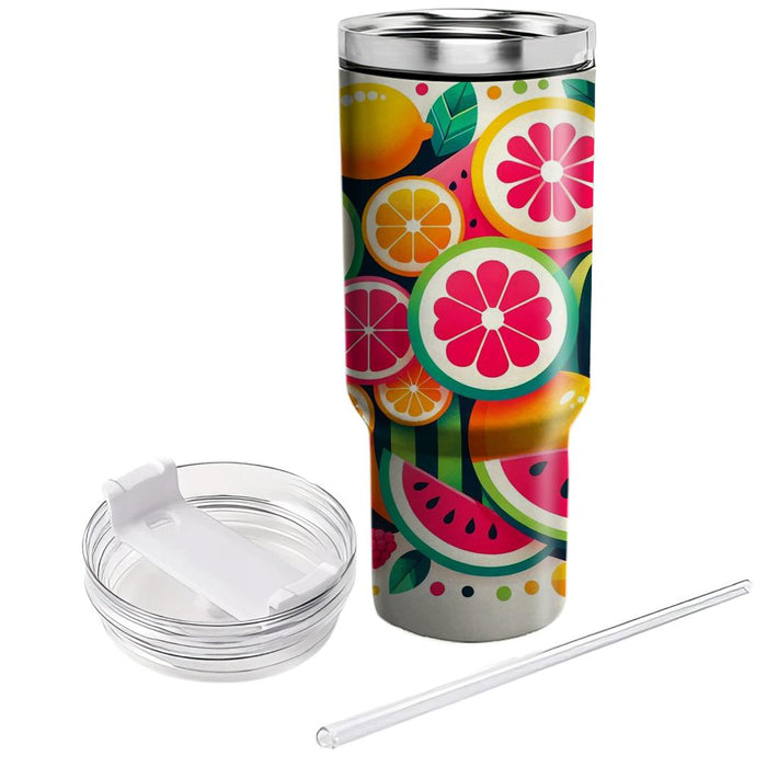 Bright Fruit Slice  Insulated Tumblers