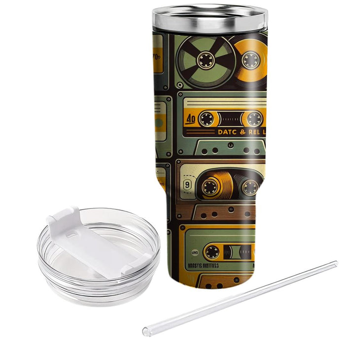 Vintage Cassette Mix  Decorative Tumblers