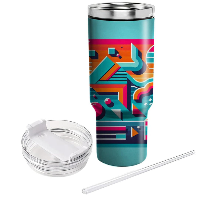 Bright 80s Geometric  Insulated Tumblers