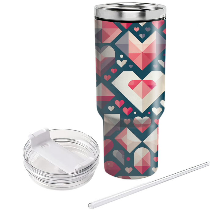 Whimsical Geometric Hearts  Decorative Tumblers