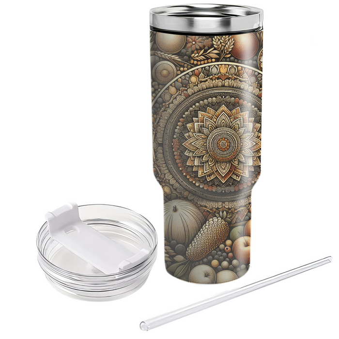 Timeless Treasures - Harvest Festival  Decorative Tumblers