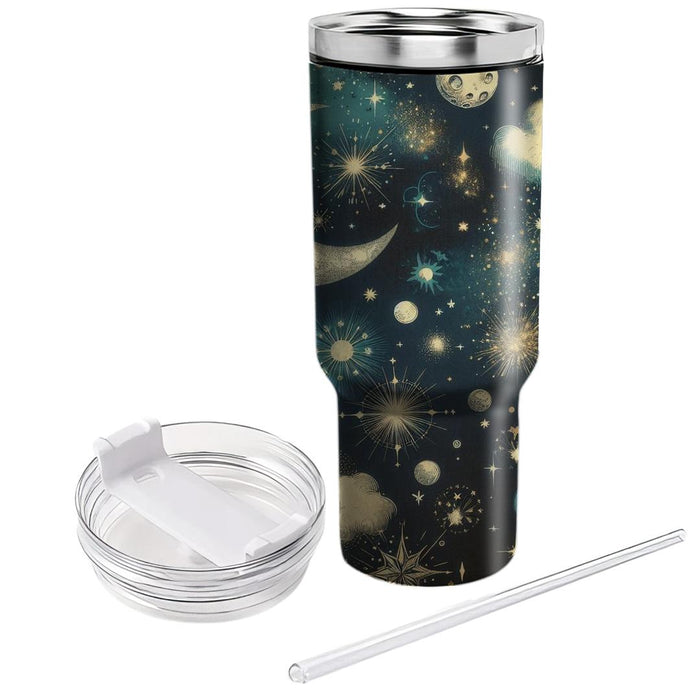 Whimsical Starry Night  Tumbler Cups