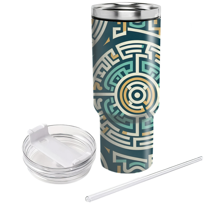 Circular Labyrinth Patterns Decorative Tumblers