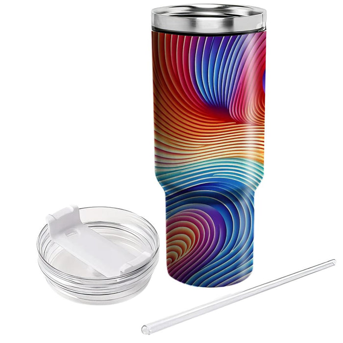 Vibrant Rainbow Ripples  Decorative Tumblers