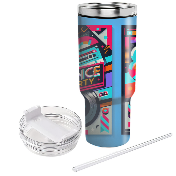 Vibrant 80s Dance Party Invitations Custom Tumblers