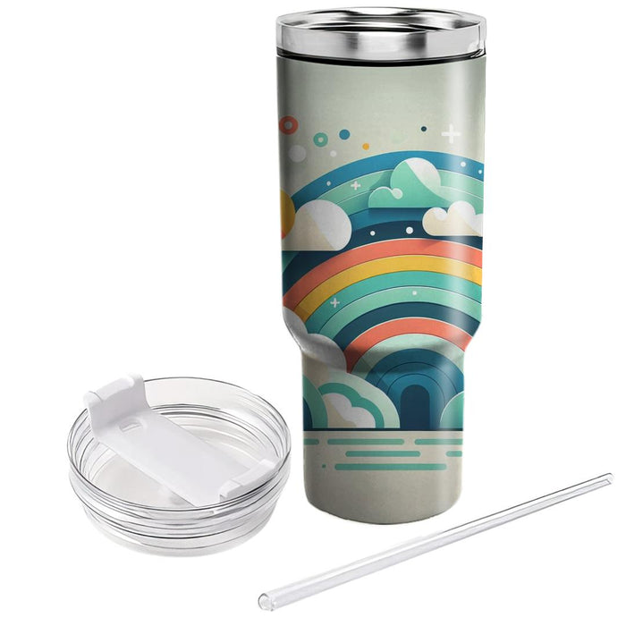 Whimsical Clouds And Rainbows  Tumbler Cups