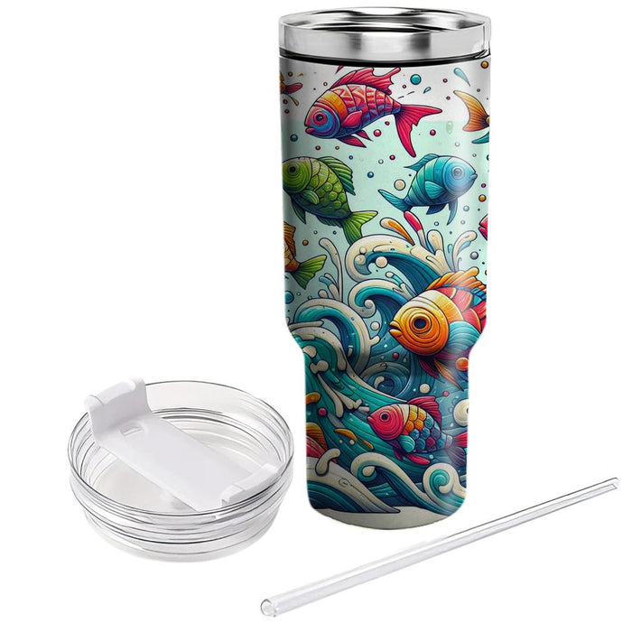 Funky Fish Splash  Decorative Tumblers