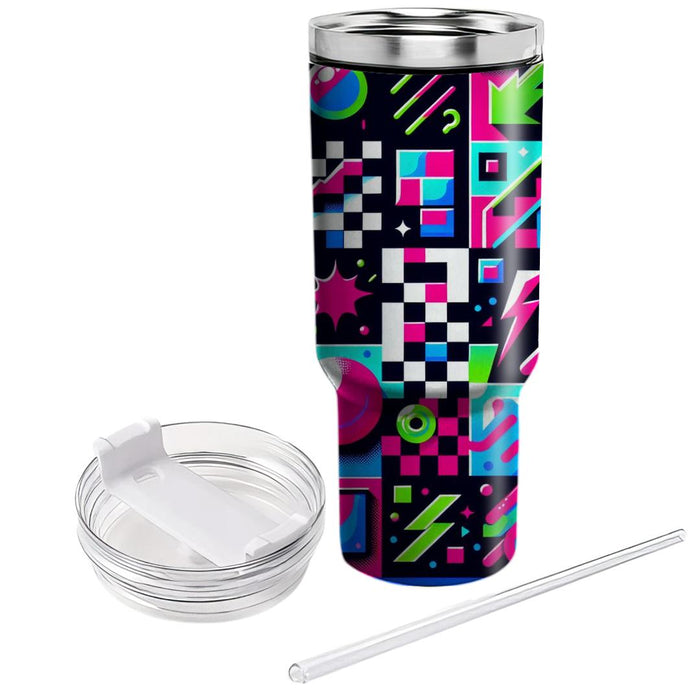 Vibrant Retro Checkered  Decorative Tumblers