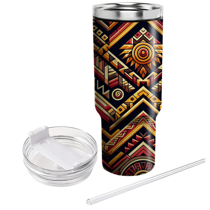 Aztec Sunrise Chevron  Personalized Tumblers