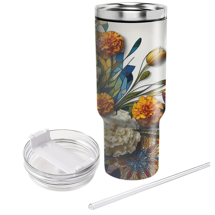 Artistic Floral Mosaic  Custom Tumblers