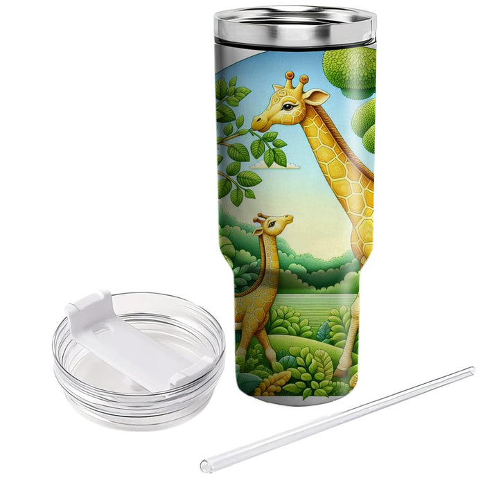 Gentle Giraffe Dreams  Tumblers With Lids