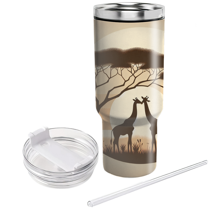 Gentle Giraffe Serenade  Tumbler Cups