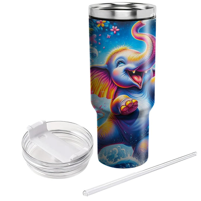 Funky Elephant Splash  Custom Tumblers