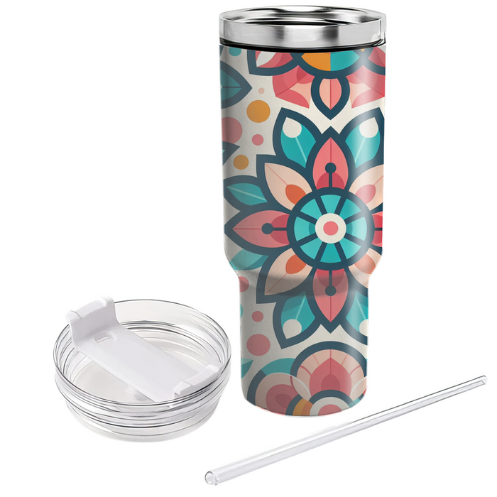 Bright Mosaic Flower Pattern  Unique Tumblers