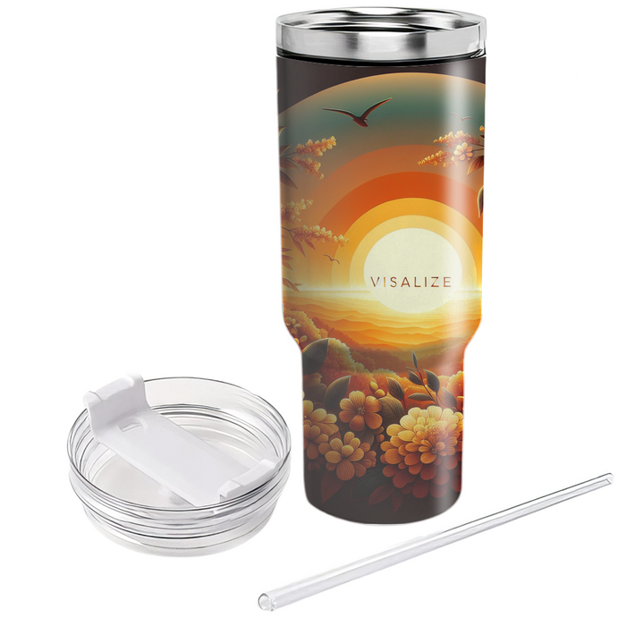 Sunset Blooms  Travel Tumblers