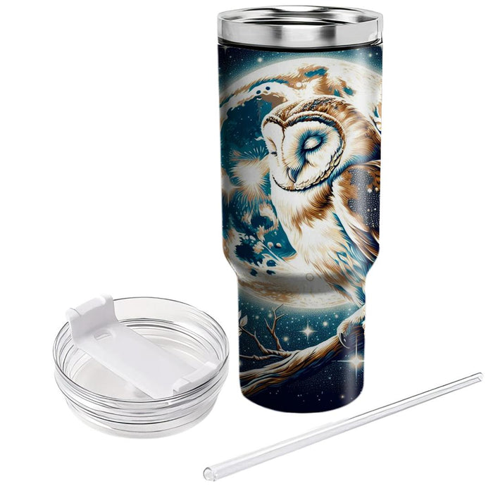 Whimsical Owl In Moonlight  Personalized Tumblers