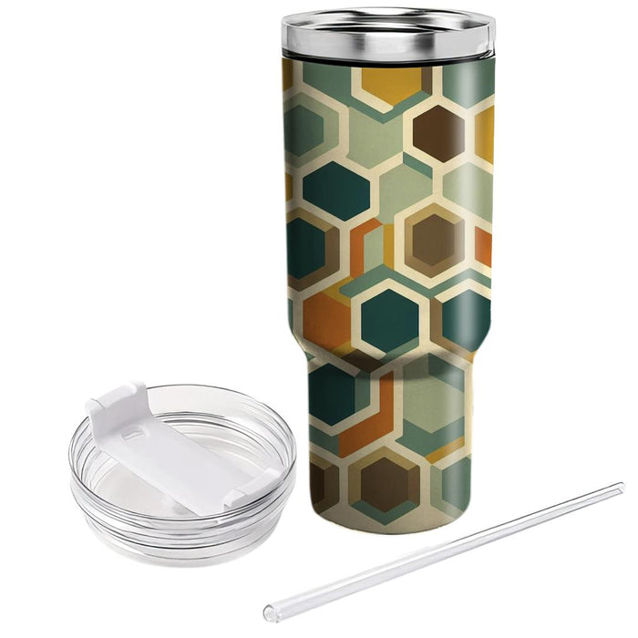 Retro Hexagonal Tile  Personalized Tumblers